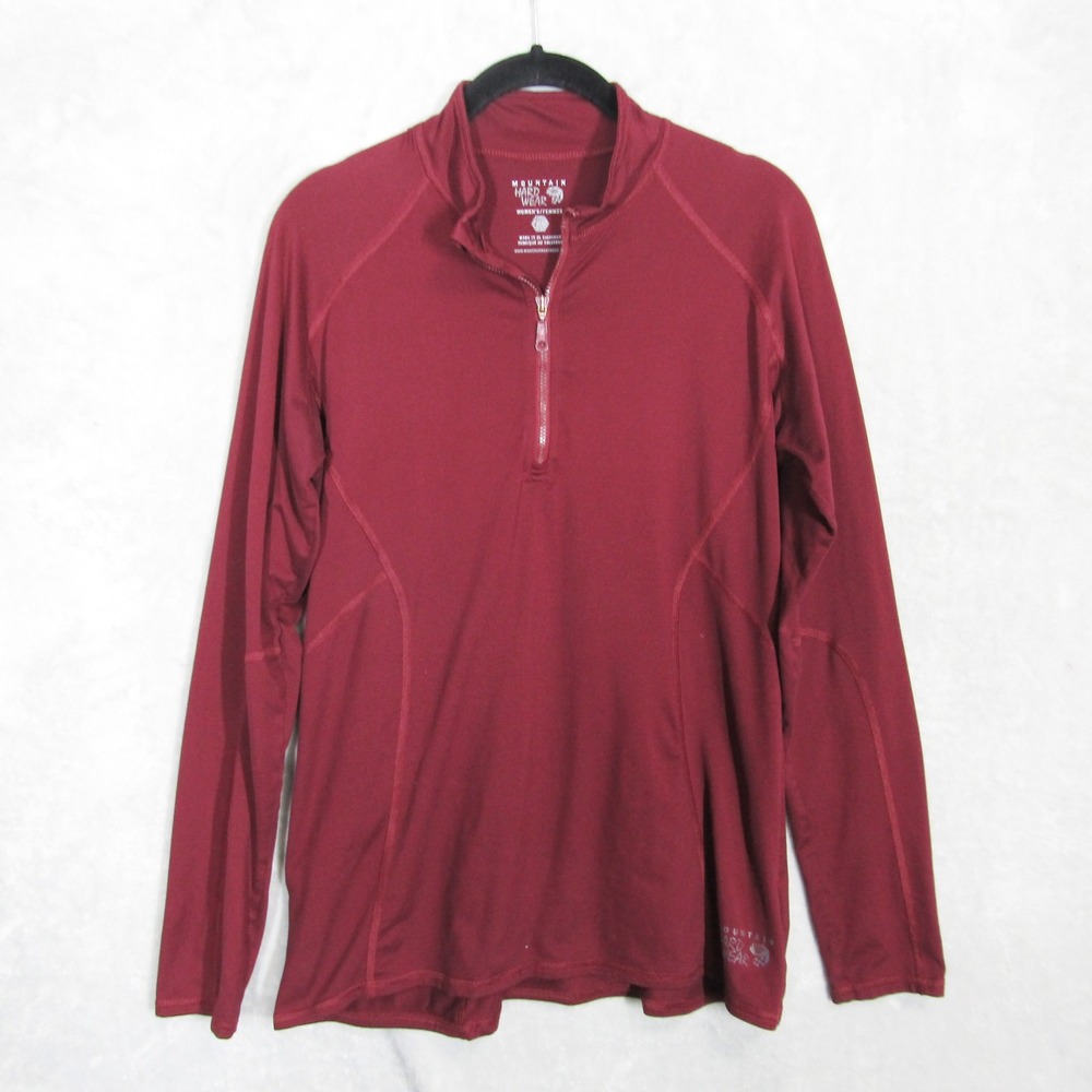Mountain Hardwear Womens Large Burgundy Red Long Sleeve 1/2 Zip Pullover Top